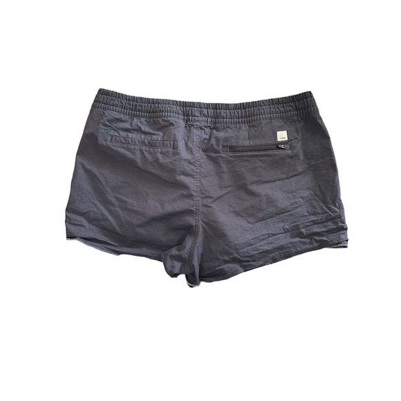Vuori Women's Vintage Ripstop Shorts Size L Charcoal Gray Raw Hem Drawstring - Picture 4 of 9